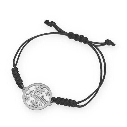 Pulsera Bola Navidad Macramé en Plata de Ley 925