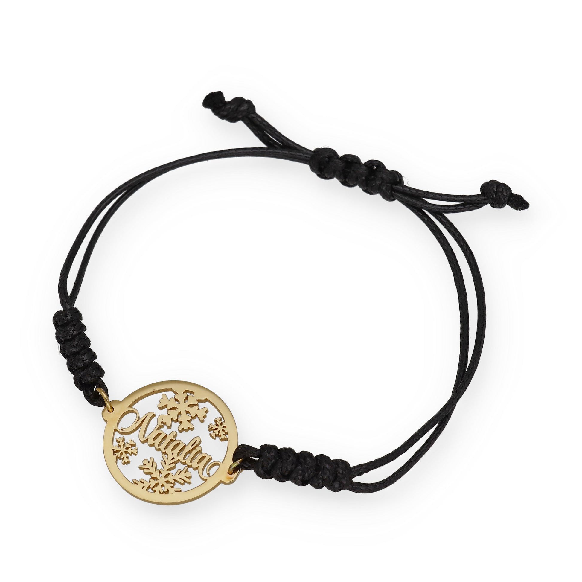 Pulsera Bola Navidad Macramé en Plata de Ley 925 y baño Oro 18k