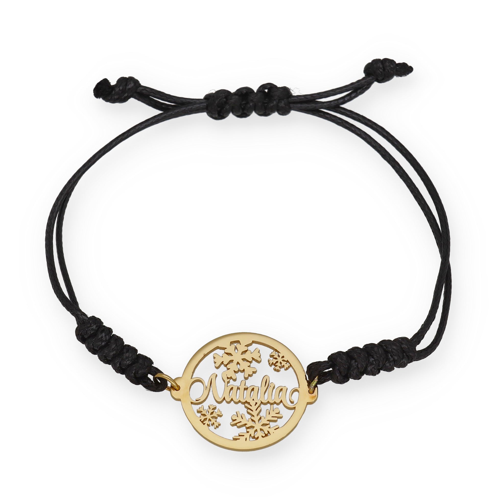 Pulsera Bola Navidad Macramé en Plata de Ley 925 y baño Oro 18k