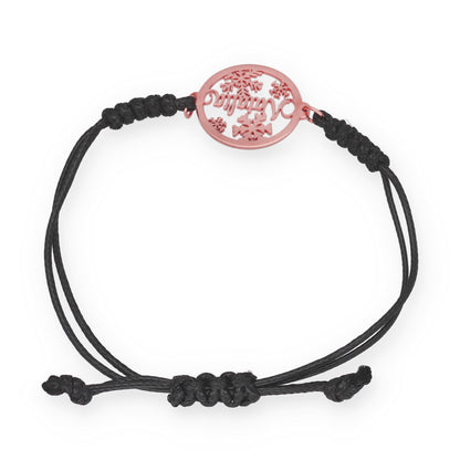 Pulsera Bola Navidad Macramé en Plata de Ley 925 y baño Oro 18k