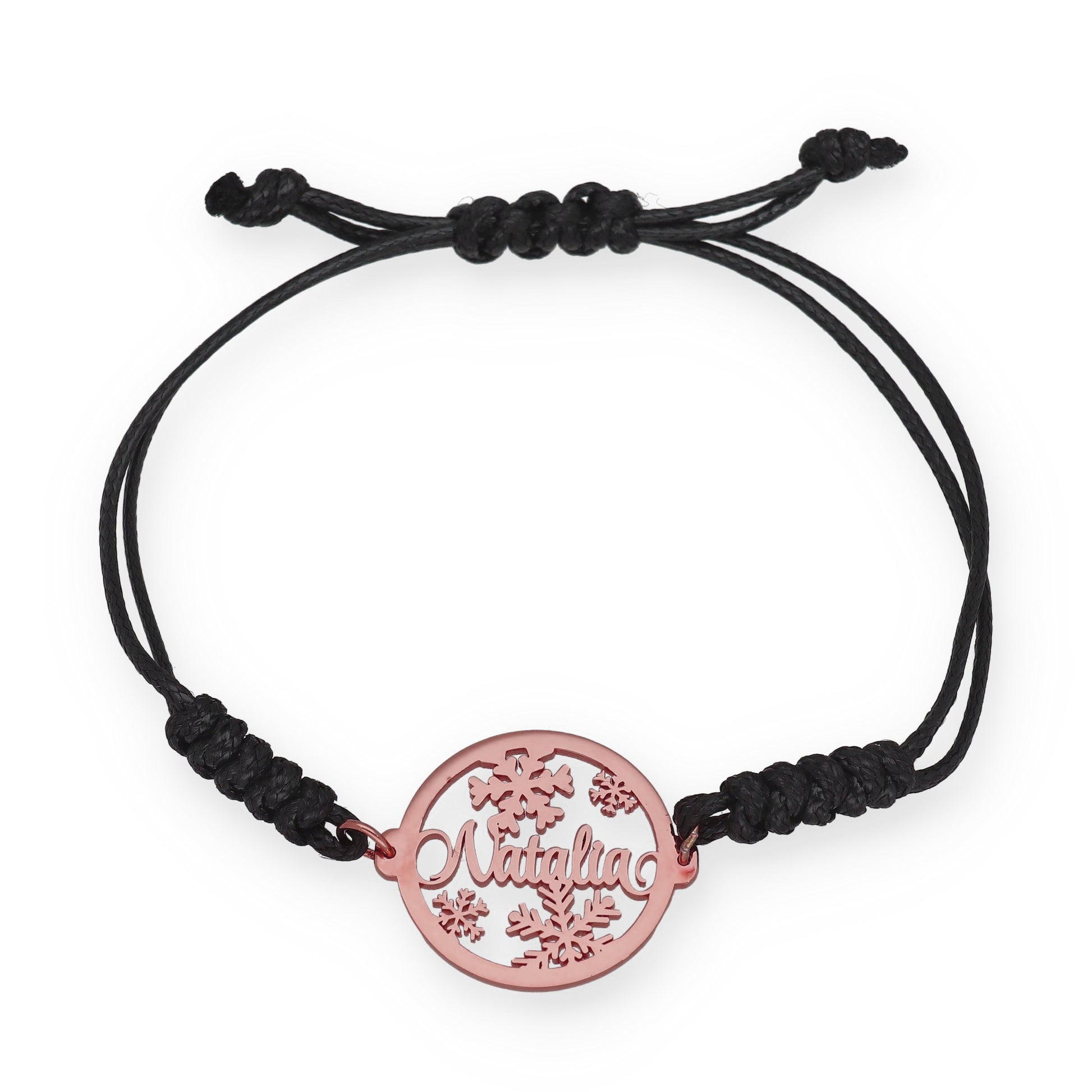 Pulsera Bola Navidad Macramé en Plata de Ley 925 y baño Oro 18k