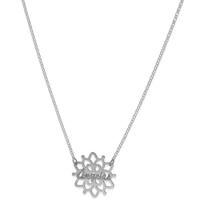 Colgante Copo de Nieve en Plata de Ley 925 y baño Oro rosa 18k