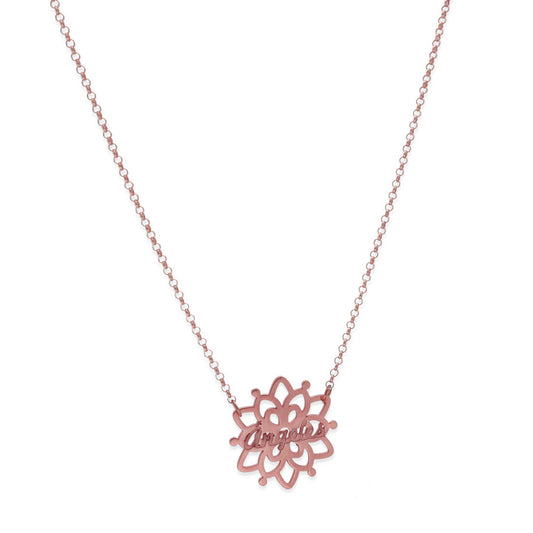 Colgante Copo de Nieve en Plata de Ley 925 y baño Oro rosa 18k