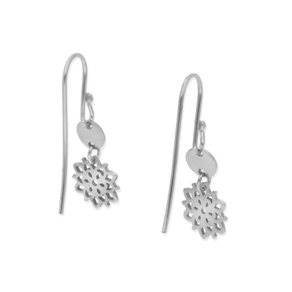 Pendientes Copo de Nieve en Plata de Ley 925