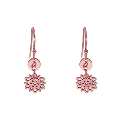 Pendientes Copo de Nieve en Plata de Ley 925