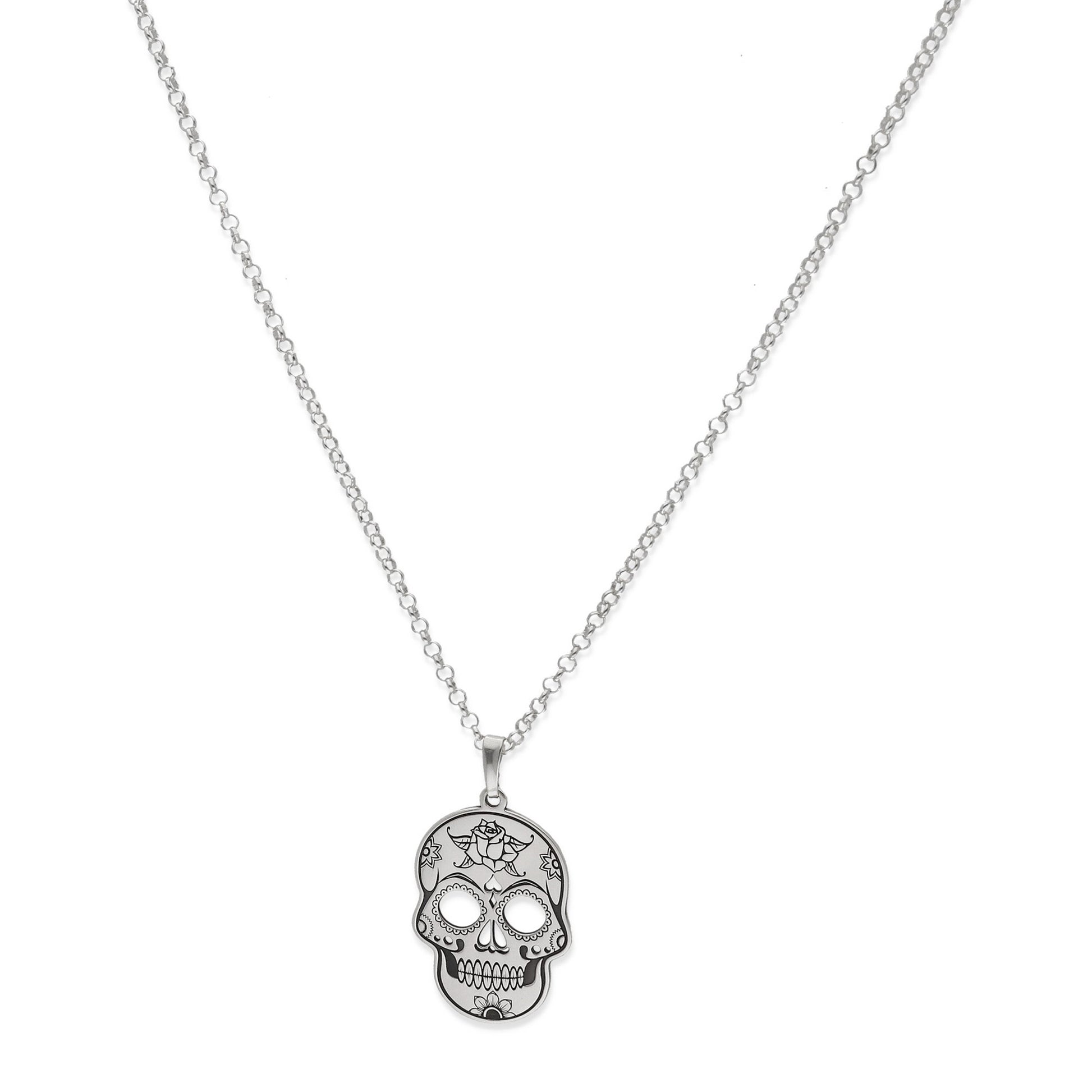 Colgante Calavera Mexicana en Plata de Ley 925 y baño Oro 18k