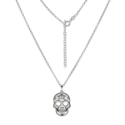 Colgante Calavera Mexicana en Plata de Ley 925 y baño Oro 18k