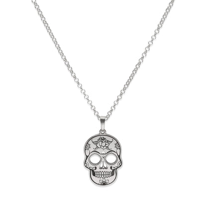 Colgante Calavera Mexicana en Plata de Ley 925 y baño Oro 18k