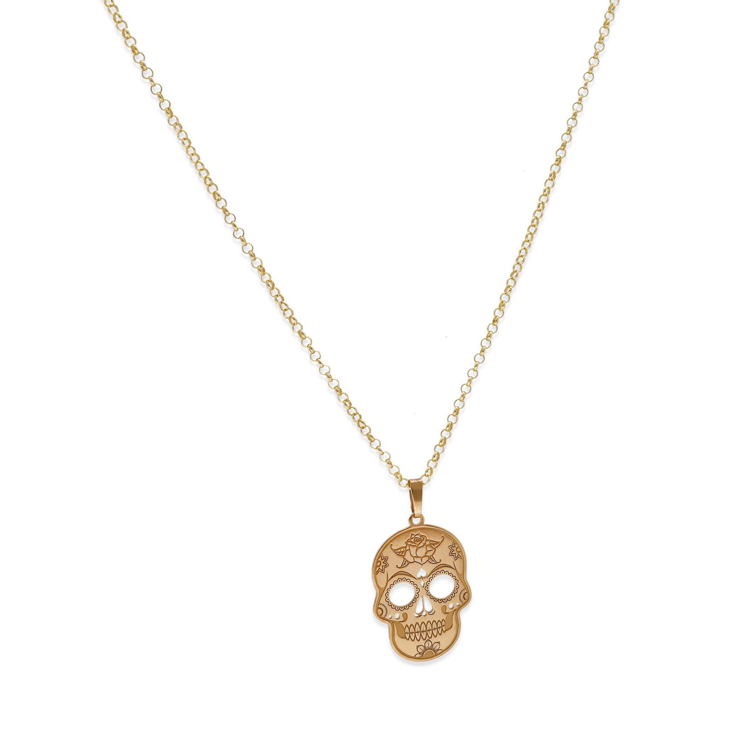 Colgante Calavera Mexicana en Plata de Ley 925 y baño Oro 18k