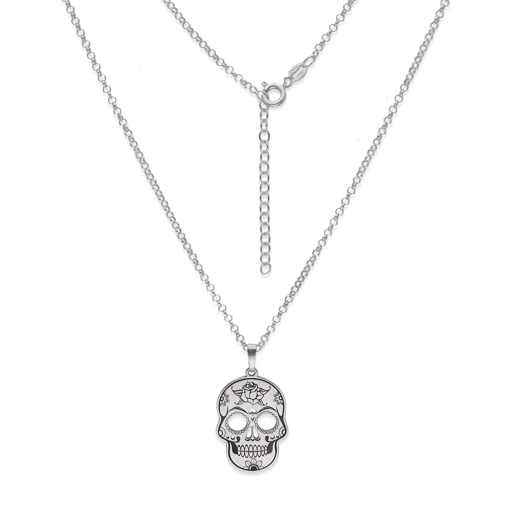 Colgante Calavera Mexicana en Plata de Ley 925 y baño Oro rosa 18k