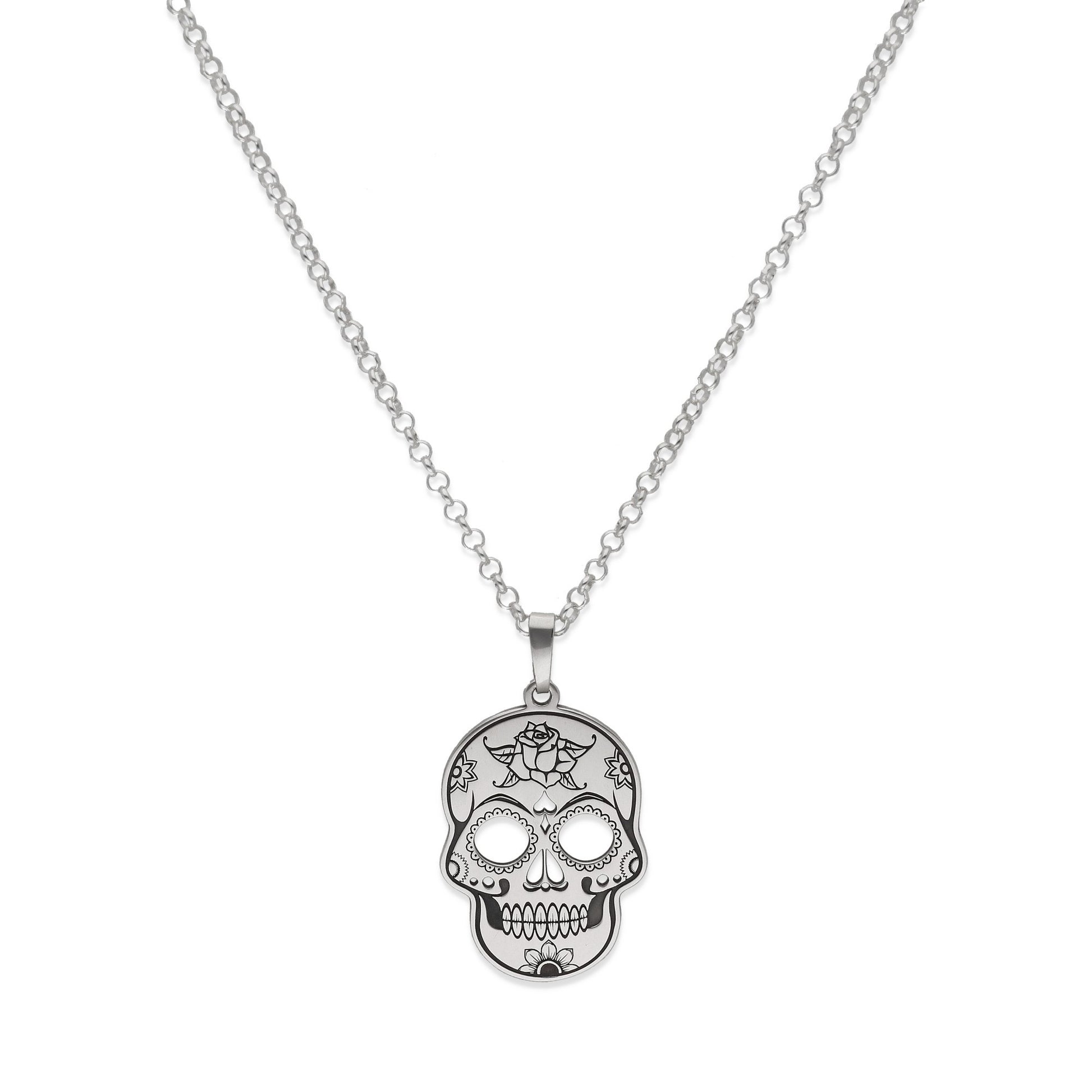 Colgante Calavera Mexicana en Plata de Ley 925 y baño Oro rosa 18k