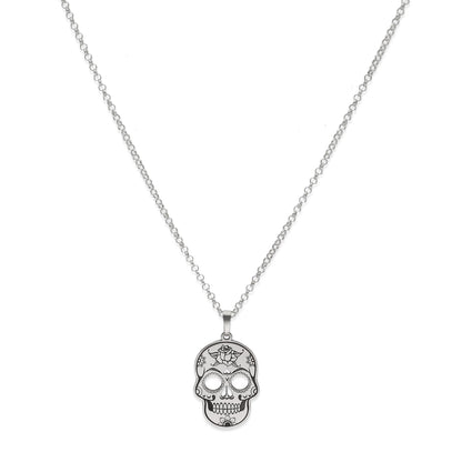 Colgante Calavera Mexicana en Plata de Ley 925 y baño Oro rosa 18k