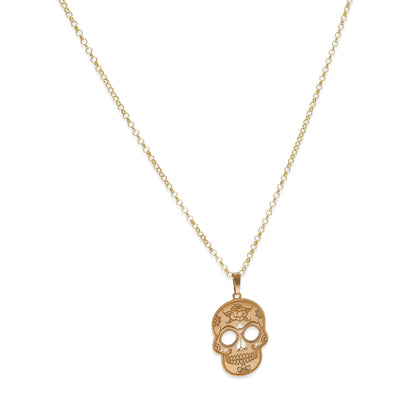 Colgante Calavera Mexicana en Plata de Ley 925 y baño Oro rosa 18k