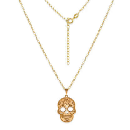 Colgante Calavera Mexicana en Plata de Ley 925 y baño Oro rosa 18k