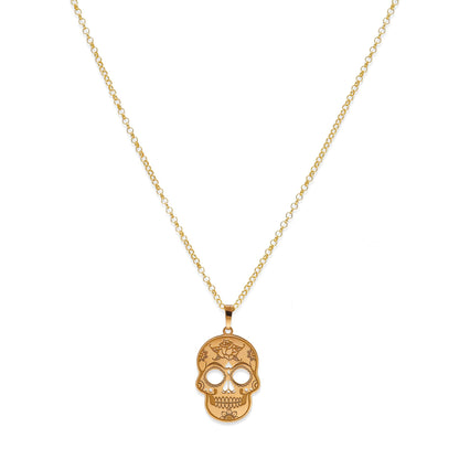 Colgante Calavera Mexicana en Plata de Ley 925 y baño Oro rosa 18k