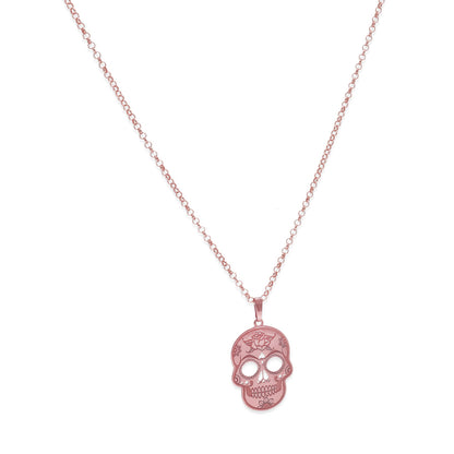 Colgante Calavera Mexicana en Plata de Ley 925 y baño Oro rosa 18k