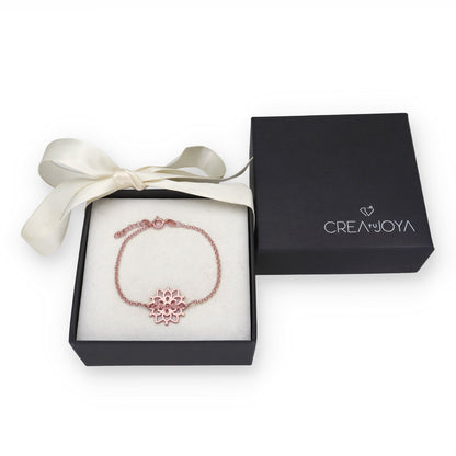 Pulsera Copo de Nieve en Plata de Ley 925 y baño Oro 18k