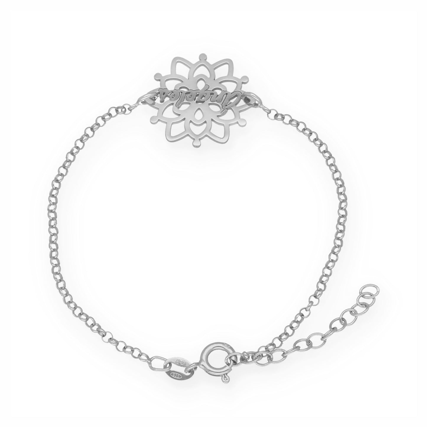Pulsera Copo de Nieve en Plata de Ley 925 y baño Oro rosa 18k