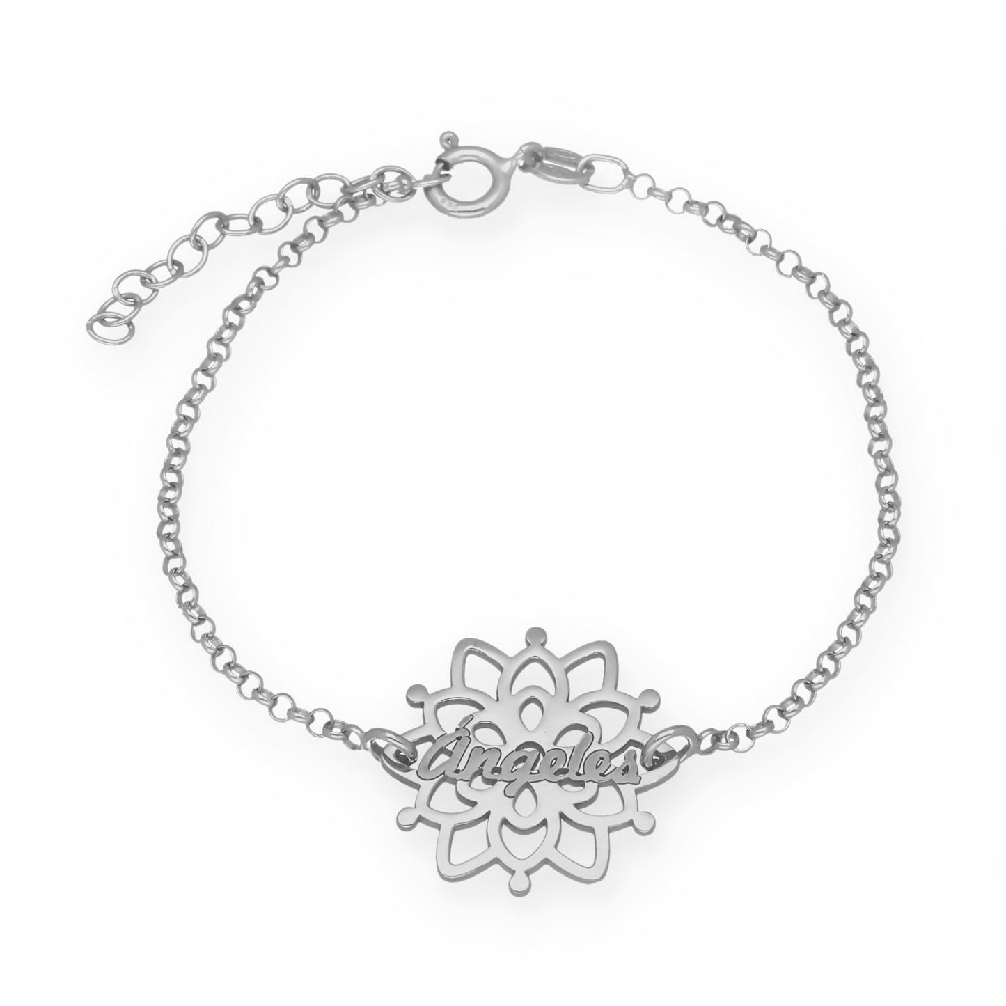 Pulsera Copo de Nieve en Plata de Ley 925 y baño Oro rosa 18k