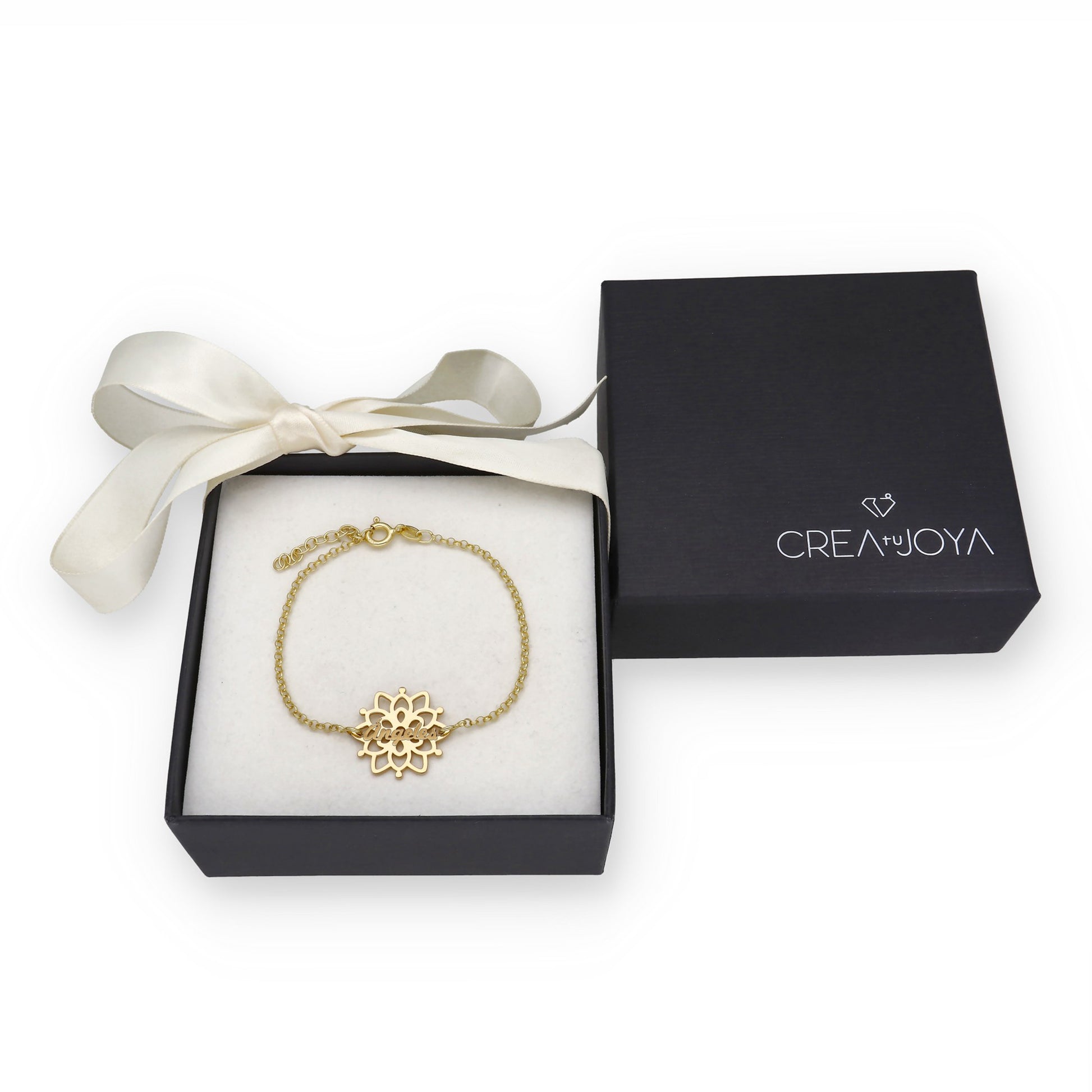 Pulsera Copo de Nieve en Plata de Ley 925 y baño Oro rosa 18k