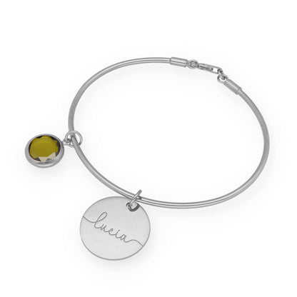 Pulsera Stone Rígida en Plata de Ley 925 y baño Oro 18k