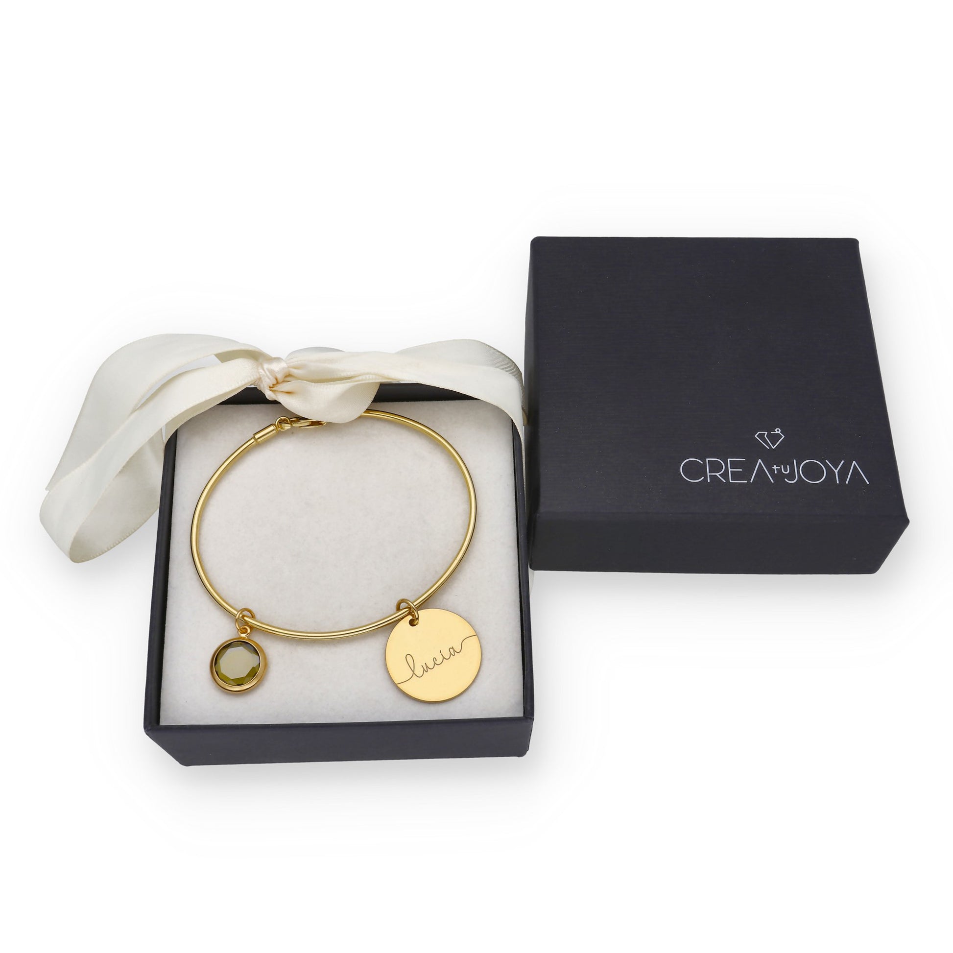 Pulsera Stone Rígida en Plata de Ley 925 y baño Oro rosa 18k