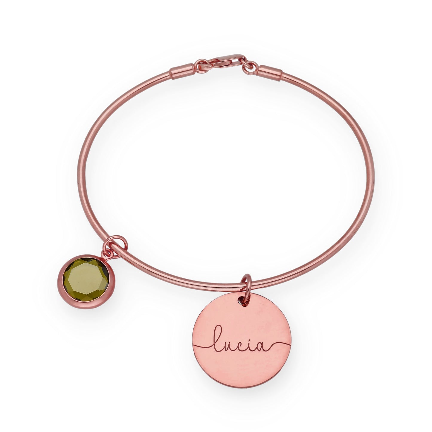 Pulsera Stone Rígida en Plata de Ley 925 y baño Oro rosa 18k