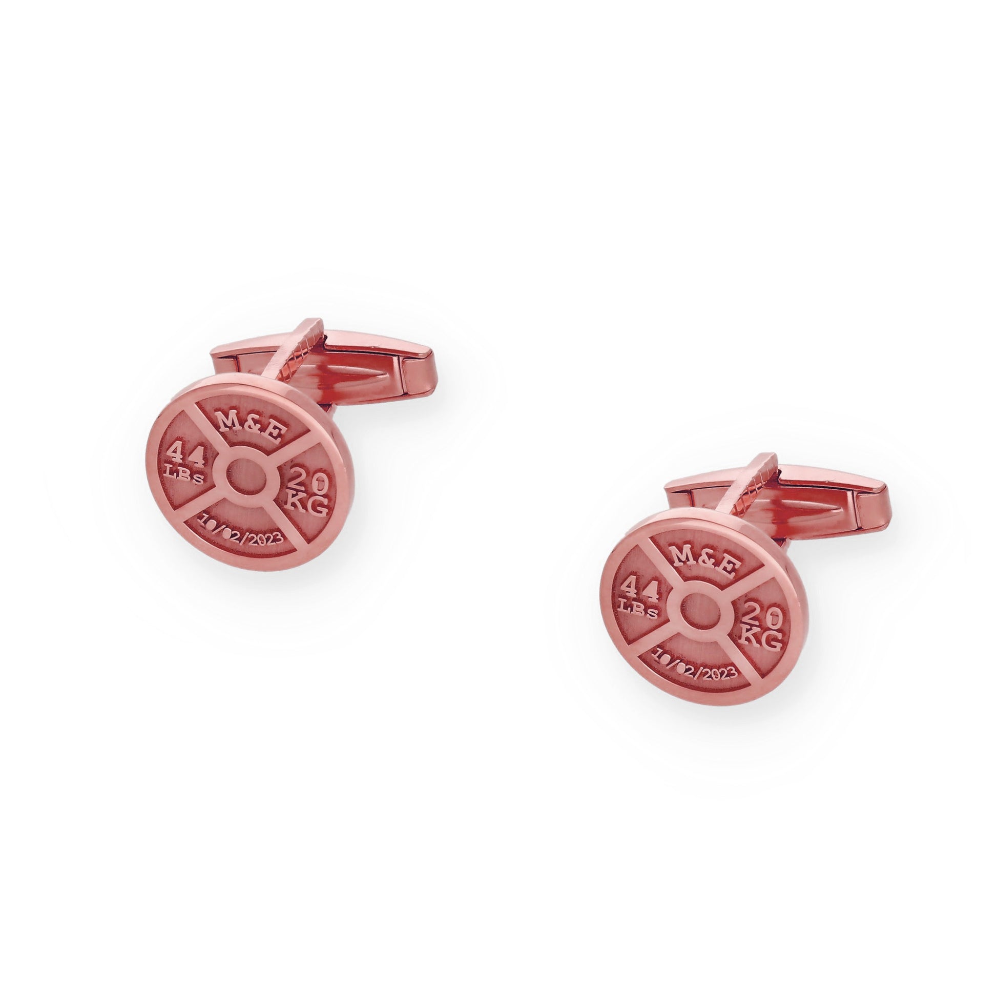 Gemelos Mancuernas en Plata de Ley 925 y baño Oro rosa 18k