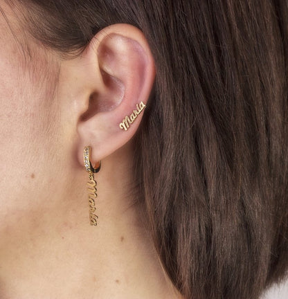 Pendiente Trepador en Plata de Ley 925 y baño Oro 18k