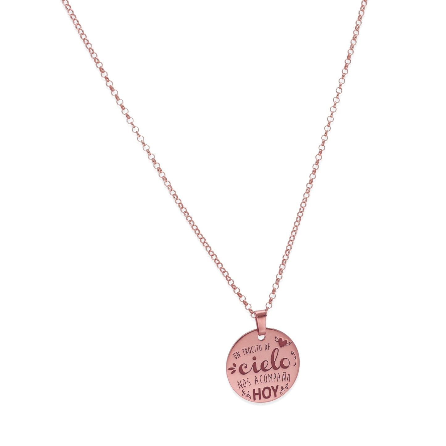 Colgante "Un Trocito de Cielo" en Plata de Ley 925 y Baño Oro rosa 18k