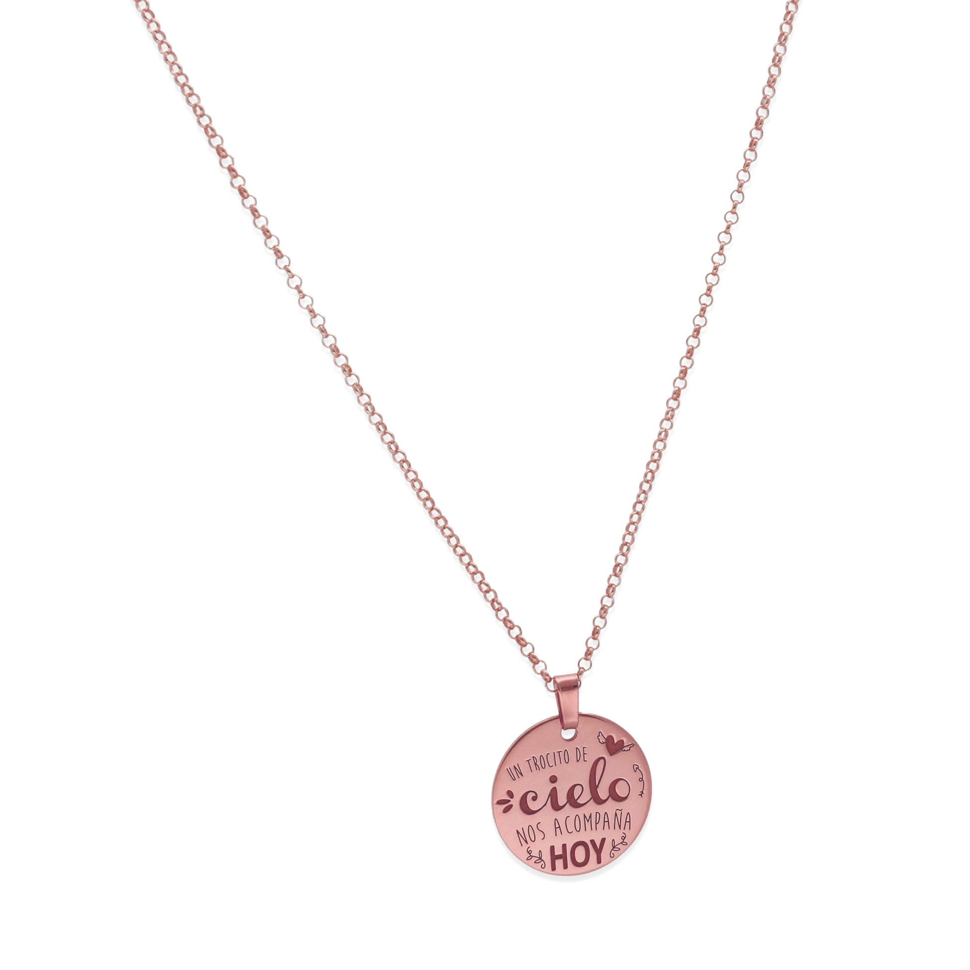 Colgante "Un Trocito de Cielo" en Plata de Ley 925 y Baño Oro rosa 18k