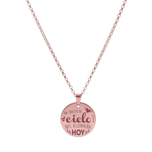 Colgante "Un Trocito de Cielo" en Plata de Ley 925 y Baño Oro rosa 18k
