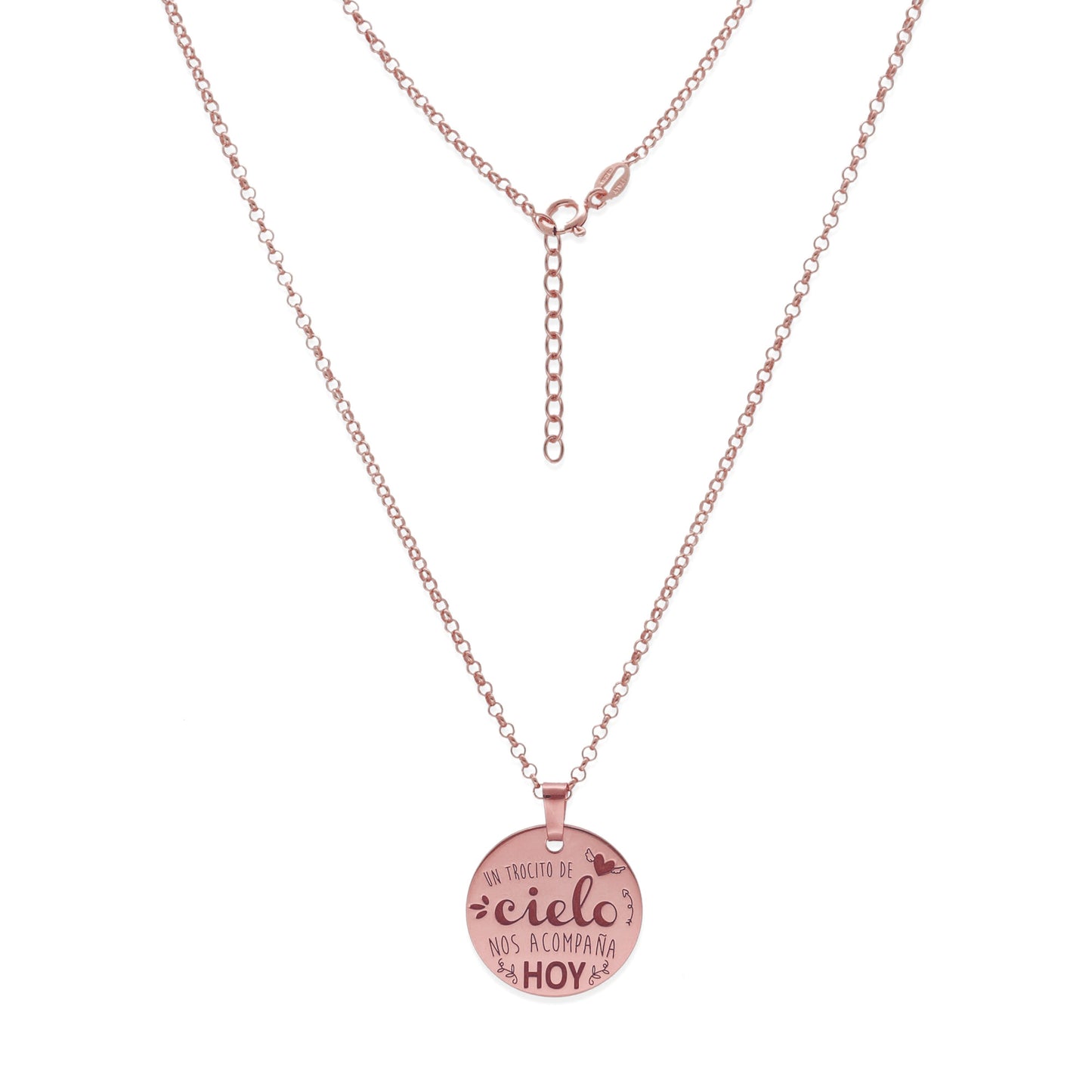 Colgante "Un Trocito de Cielo" en Plata de Ley 925 y Baño Oro rosa 18k