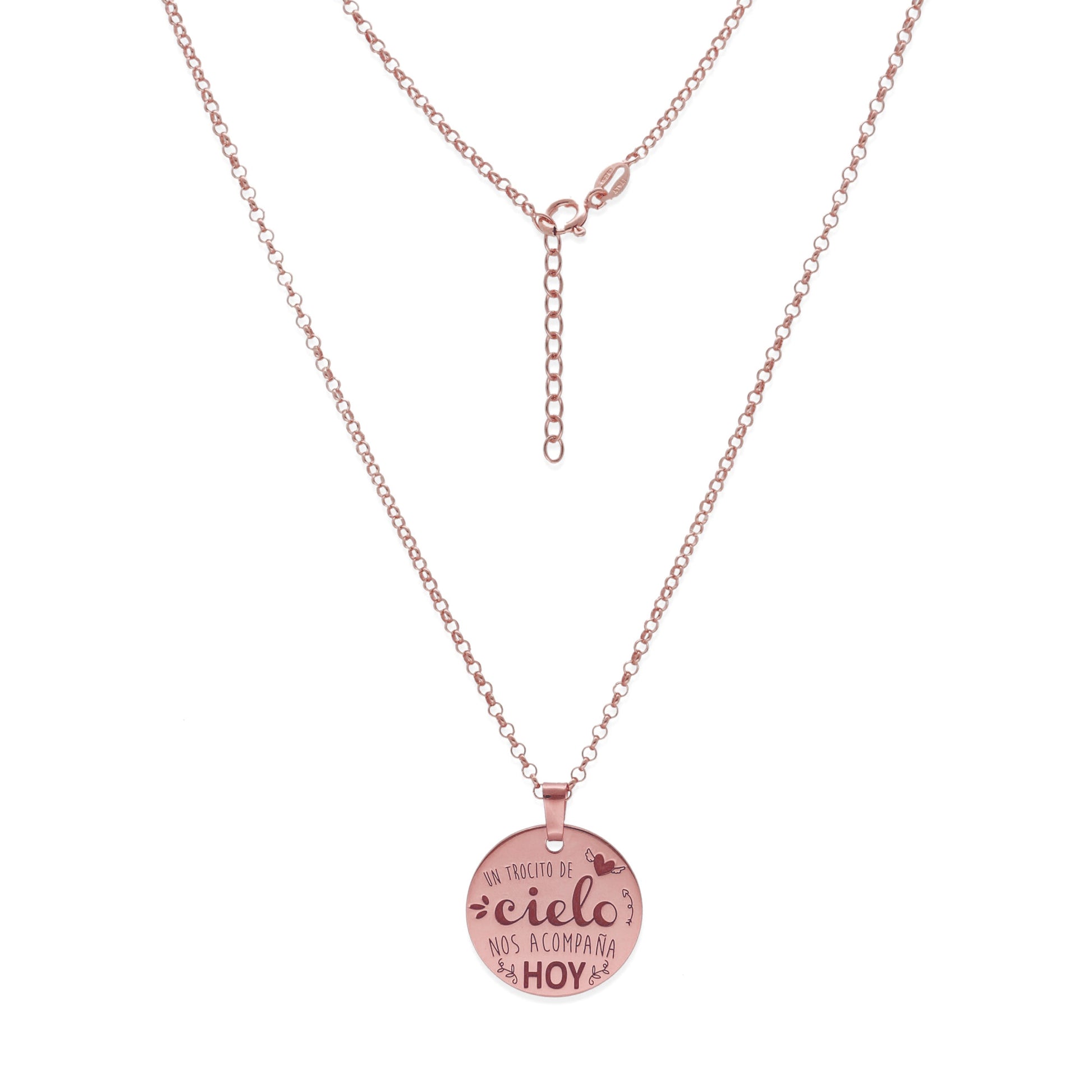 Colgante "Un Trocito de Cielo" en Plata de Ley 925 y Baño Oro rosa 18k