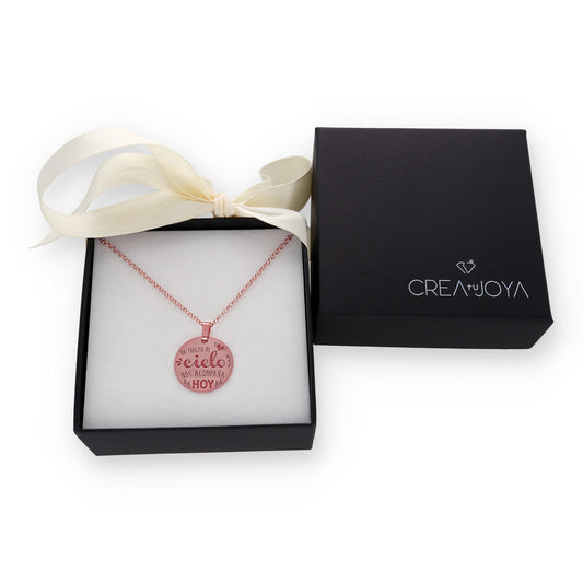 Colgante "Un Trocito de Cielo" en Plata de Ley 925 y Baño Oro rosa 18k