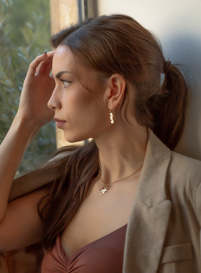 Colgante Dagui Huella y nombre en Plata de Ley 925