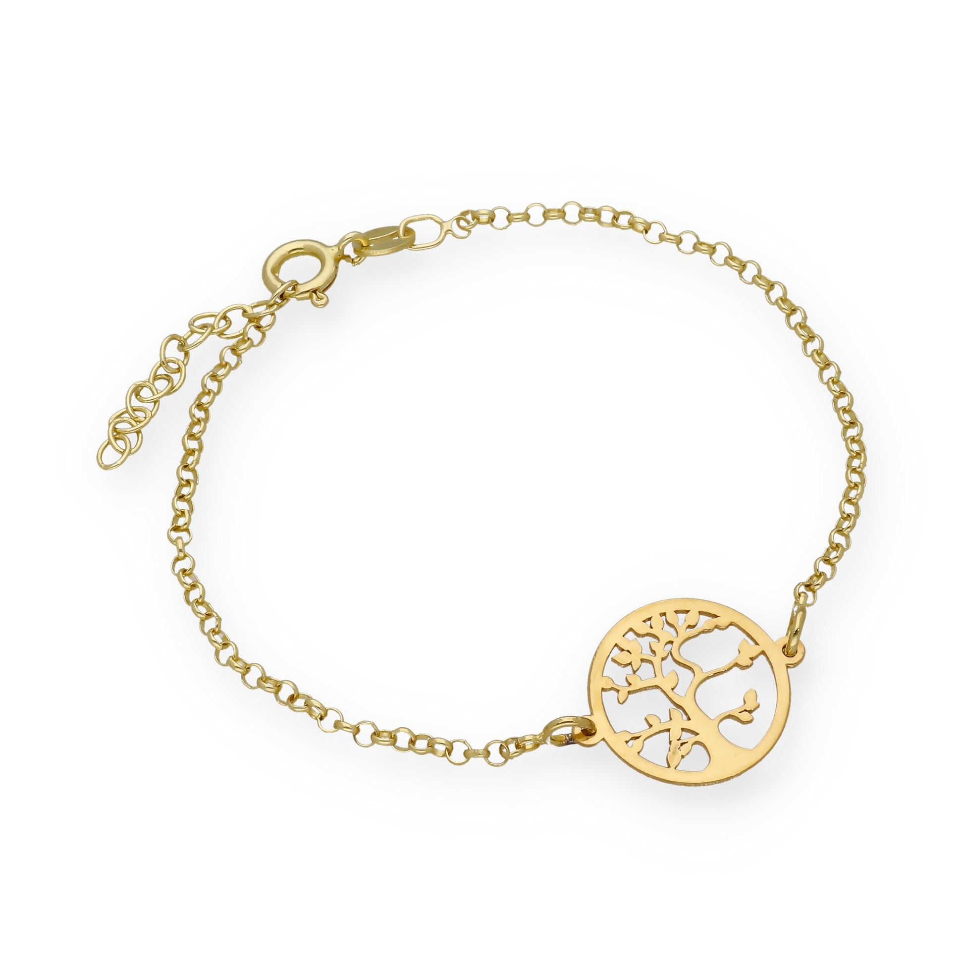 Pulsera Árbol de la vida en Plata de Ley 925 y baño Oro 18k