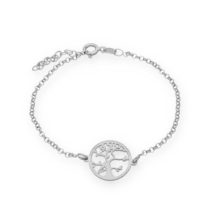 Pulsera Árbol de la vida en Plata de Ley 925 y baño Oro rosa 18k