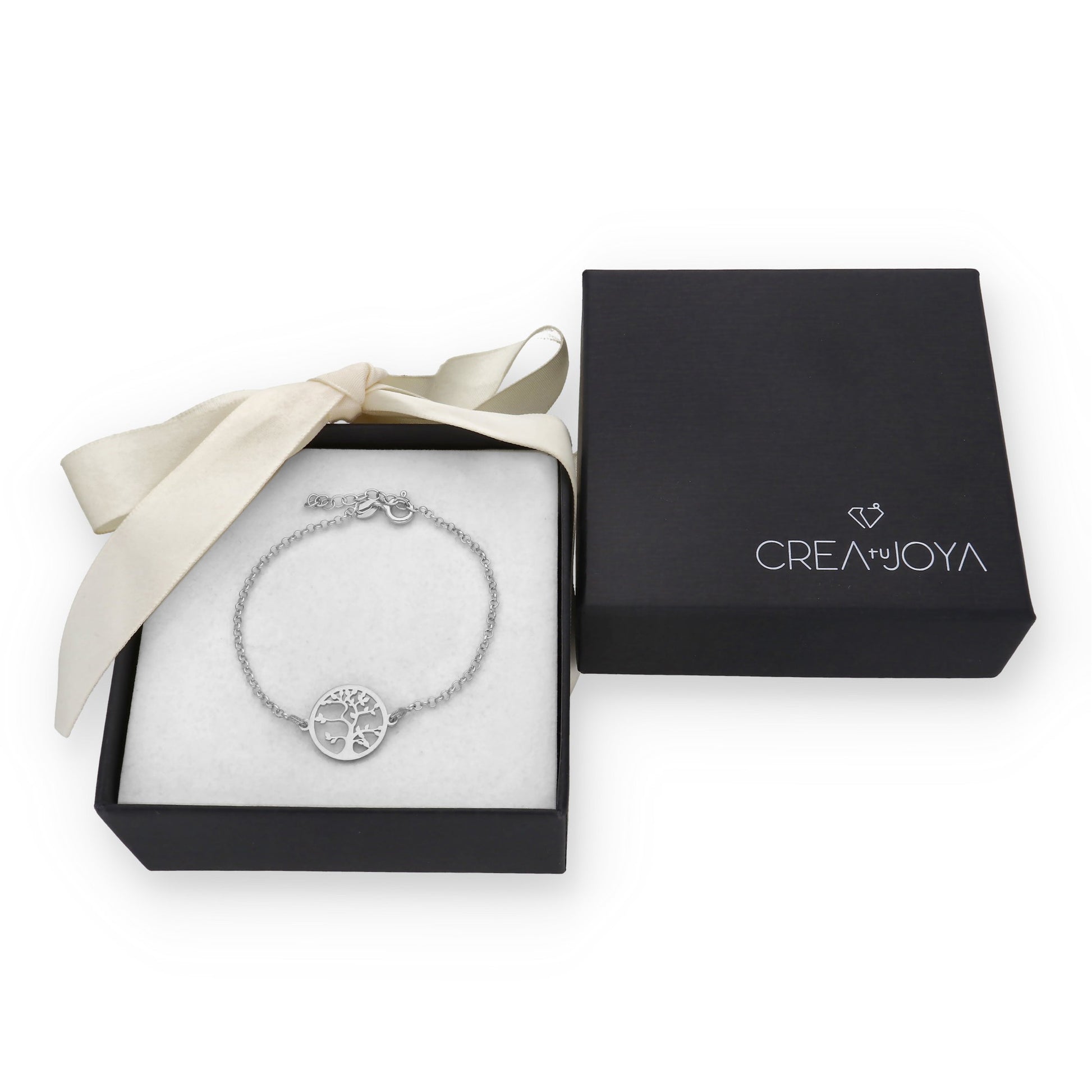 Pulsera Árbol de la vida en Plata de Ley 925 y baño Oro rosa 18k