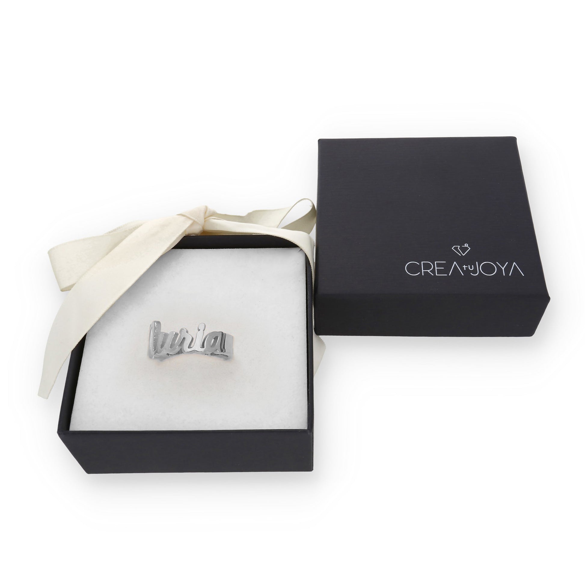 Anillo Nombre en Plata de Ley 925 y baño Oro 18k