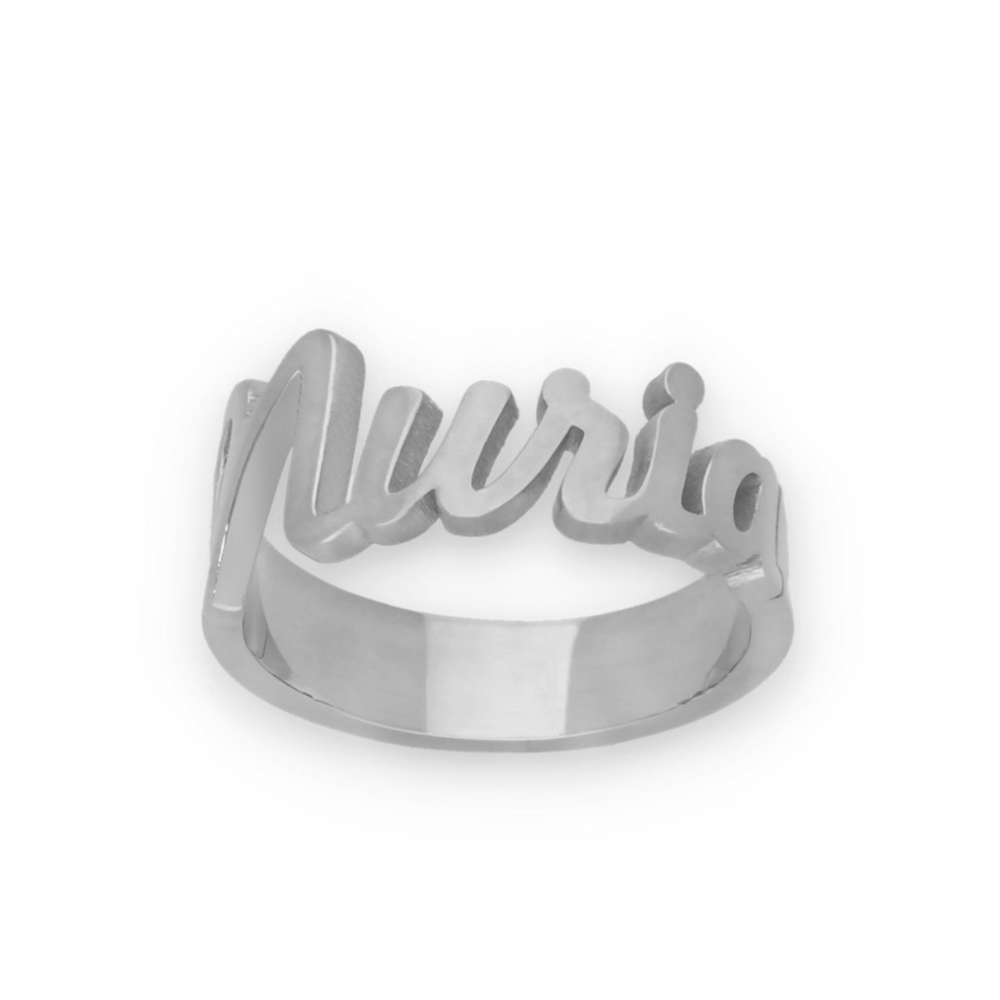 Anillo Nombre en Plata de Ley 925 y baño Oro 18k
