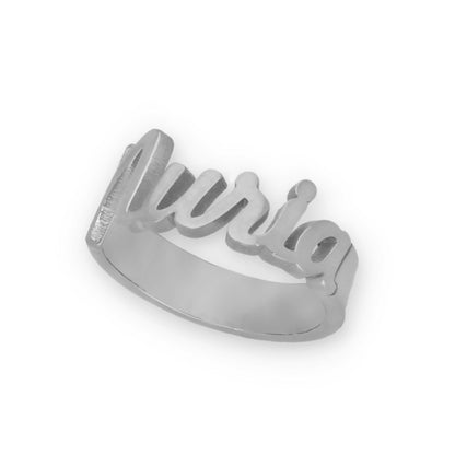 Anillo Nombre en Plata de Ley 925 y baño Oro 18k