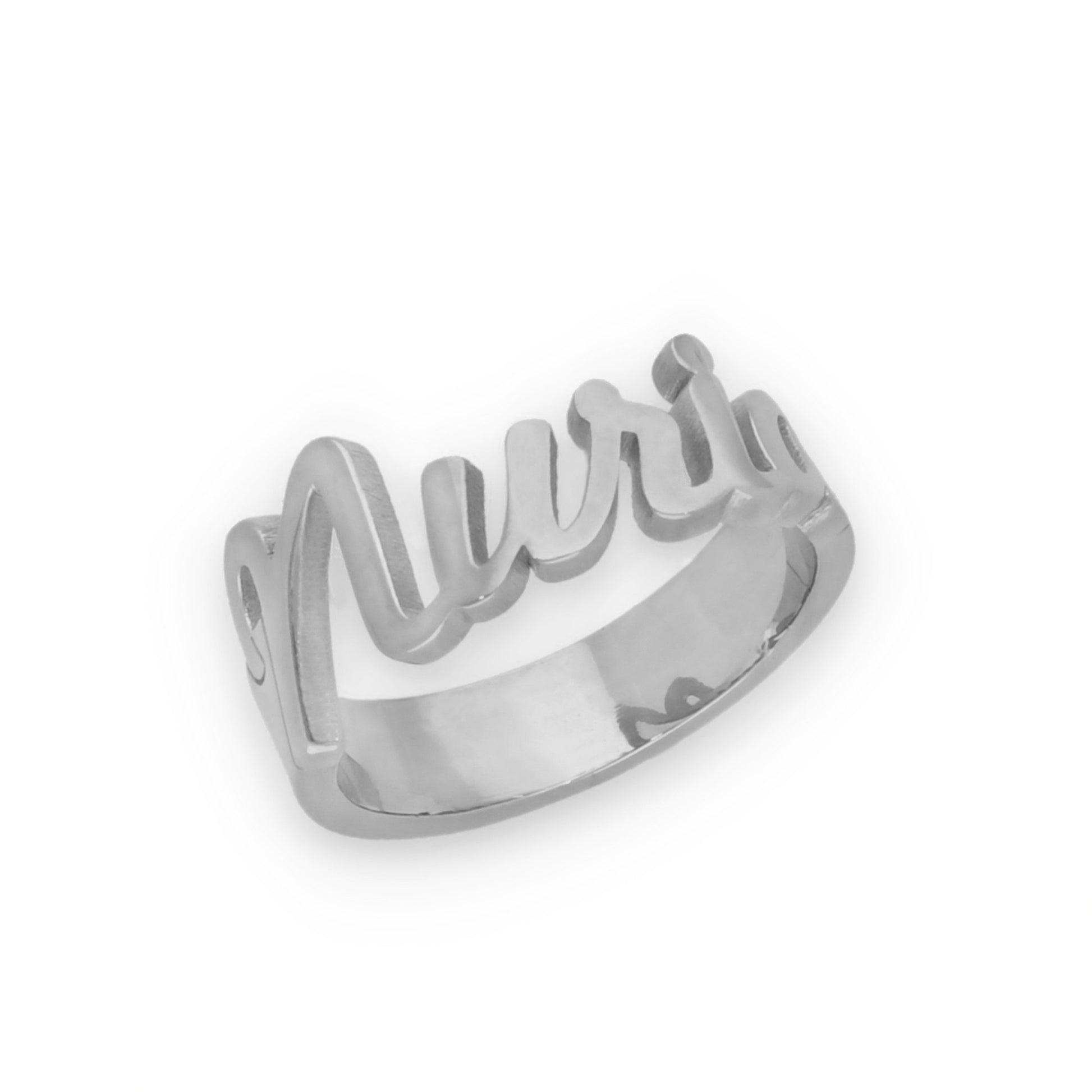 Anillo Nombre en Plata de Ley 925 y baño Oro rosa 18k