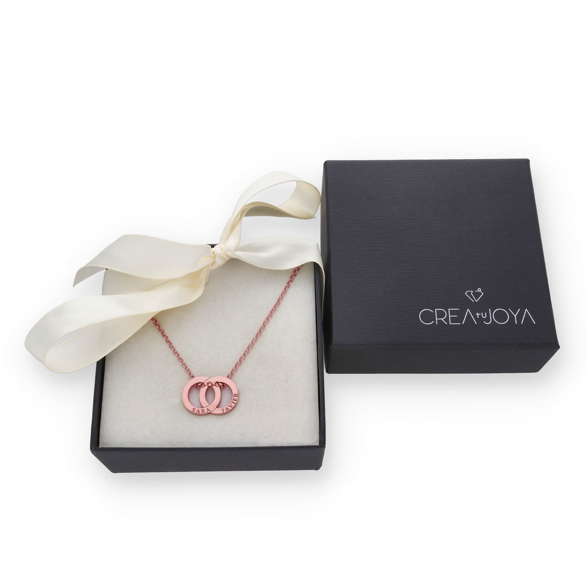 Colgante Salma Aros en Plata de Ley 925 y baño Oro rosa 18k