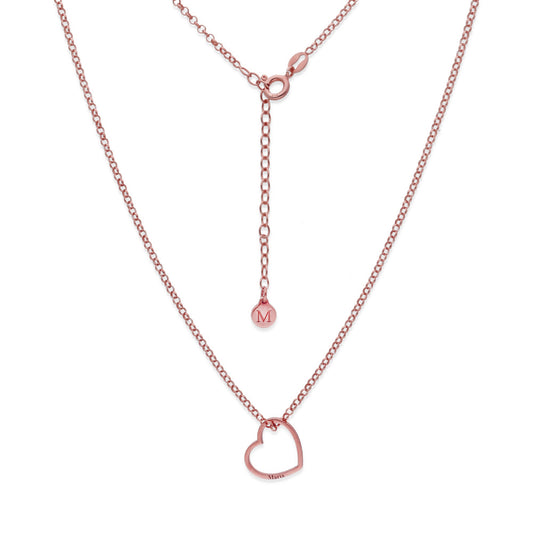 Colgante Roma Corazón en Plata de Ley 925 y baño Oro rosa 18k