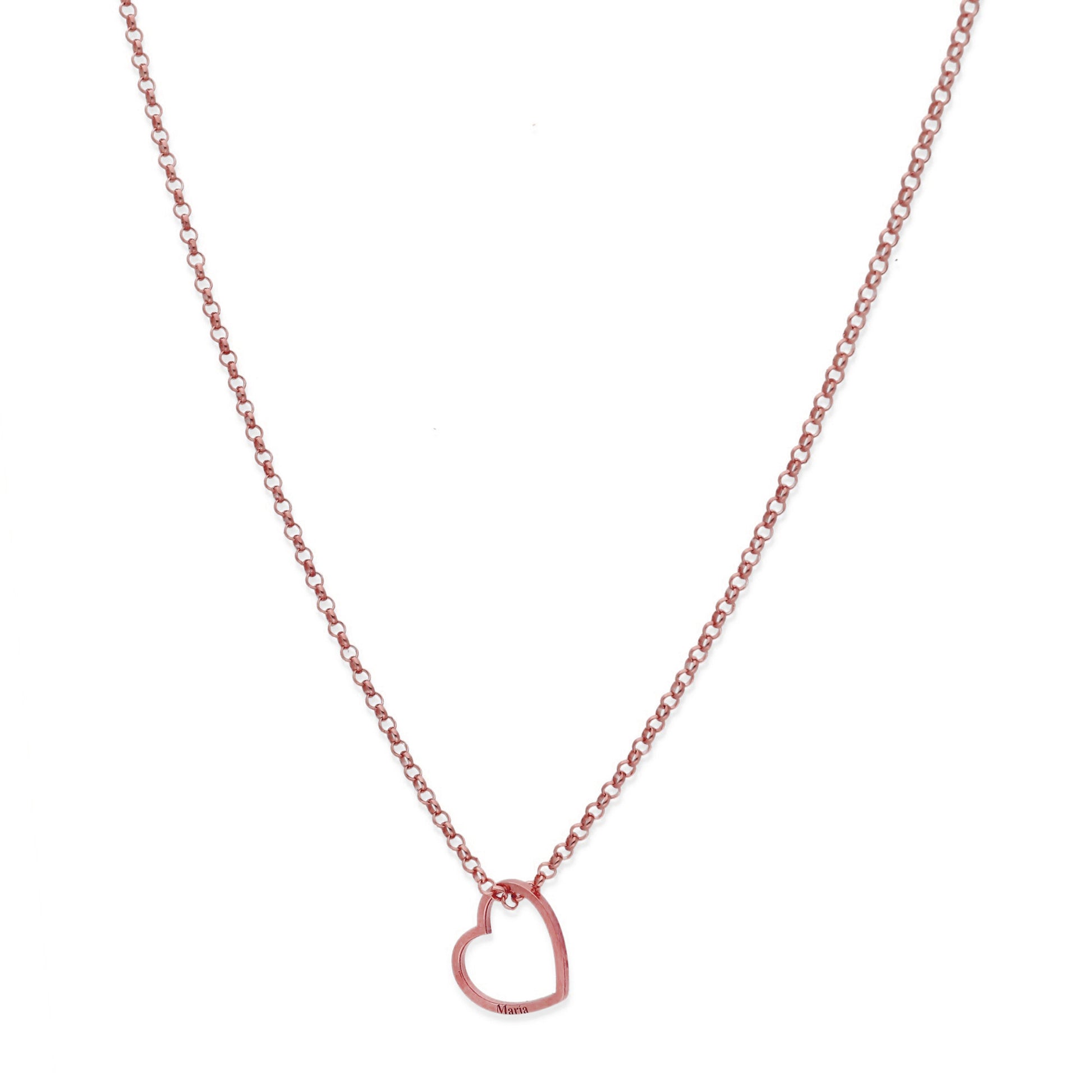 Colgante Roma Corazón en Plata de Ley 925 y baño Oro rosa 18k
