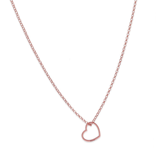 Colgante Roma Corazón en Plata de Ley 925 y baño Oro rosa 18k