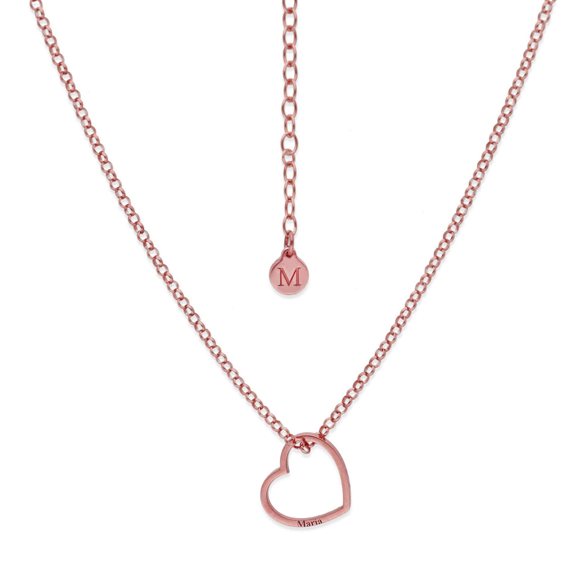 Colgante Roma Corazón en Plata de Ley 925 y baño Oro rosa 18k
