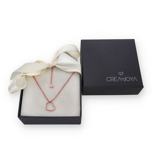 Colgante Roma Corazón en Plata de Ley 925 y baño Oro rosa 18k