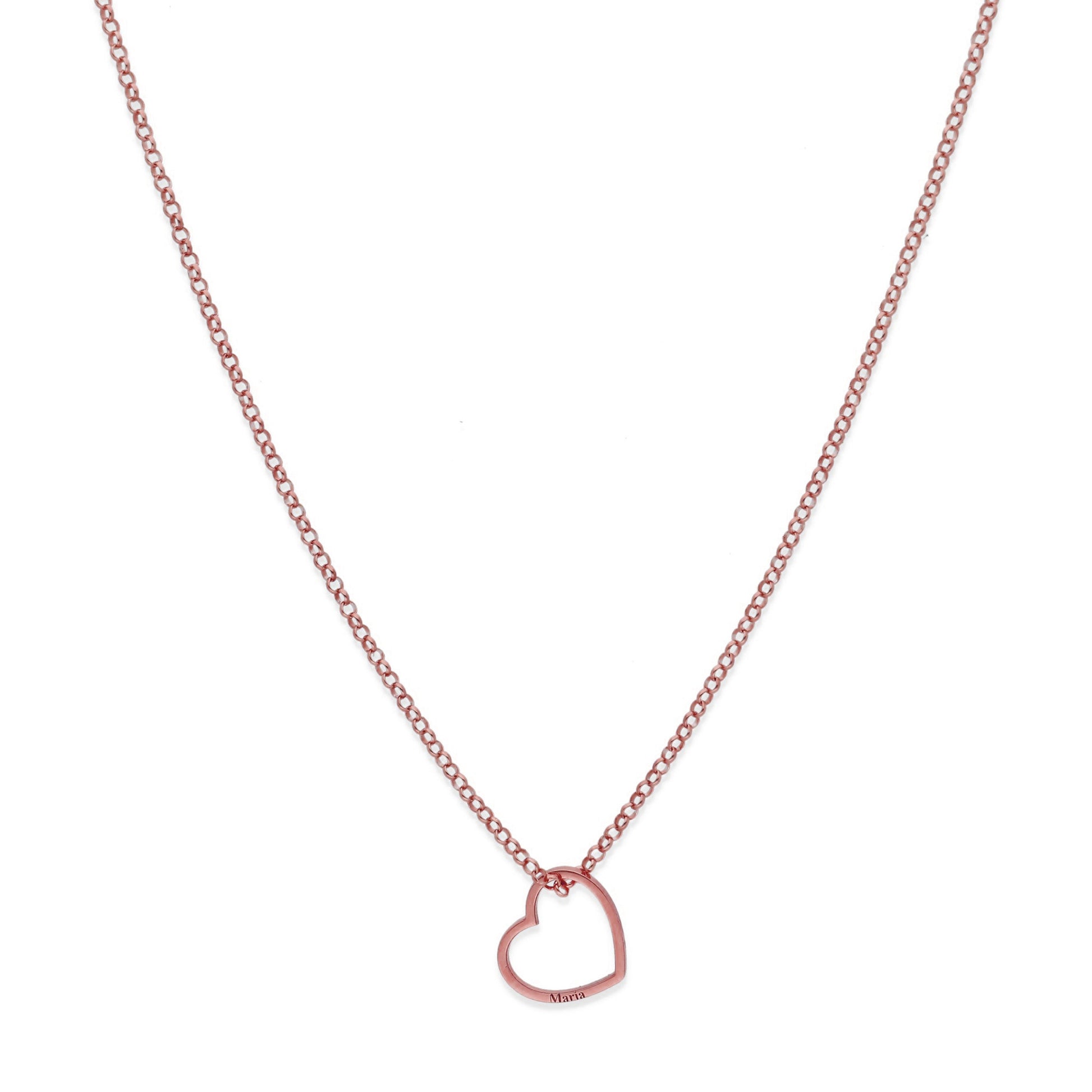 Colgante Roma Corazón en Plata de Ley 925 y baño Oro rosa 18k